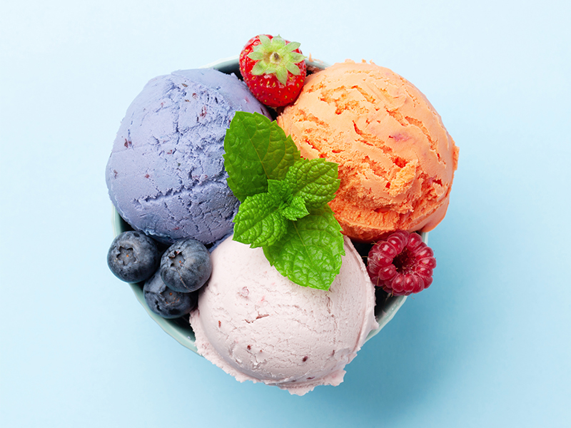 Berry and vanilla ice cream