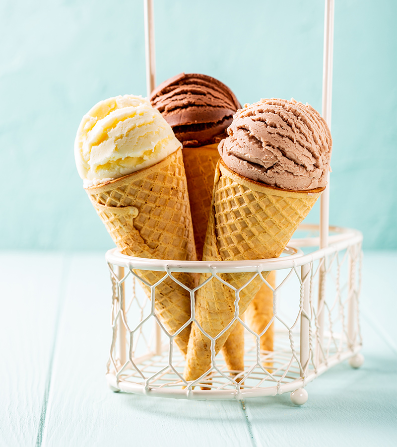 Coffee and chocolate ice cream