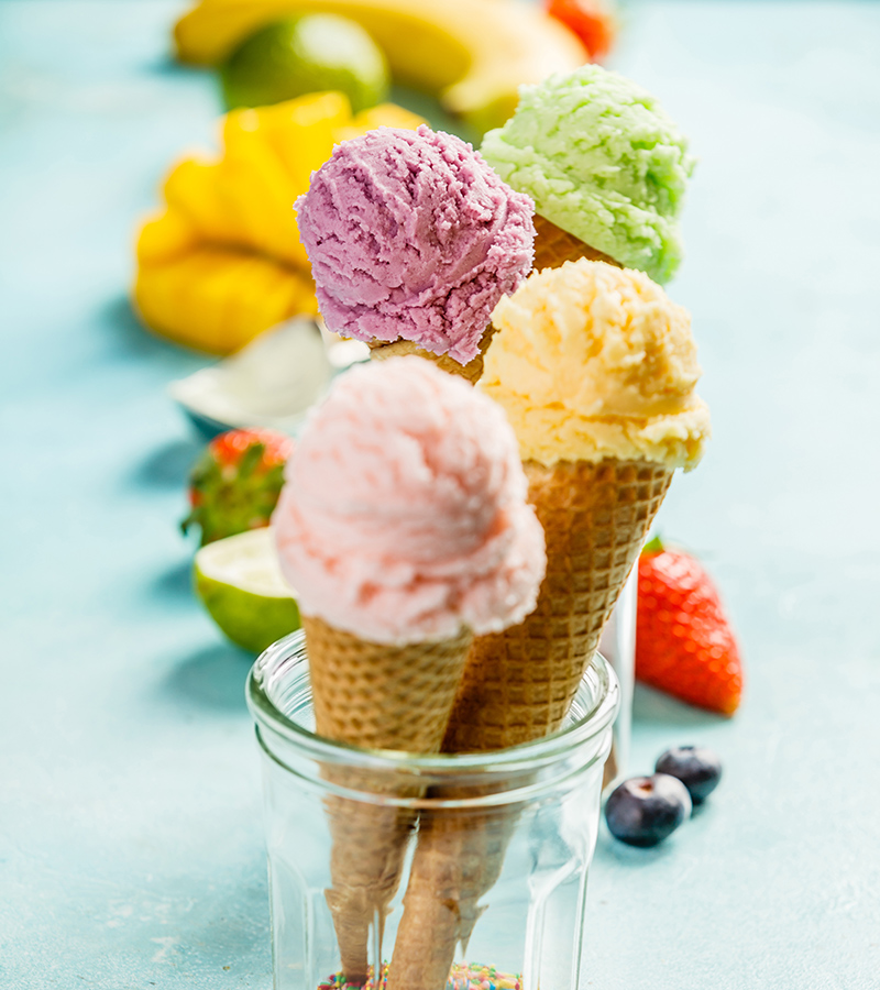 Ice cream served in a bowl