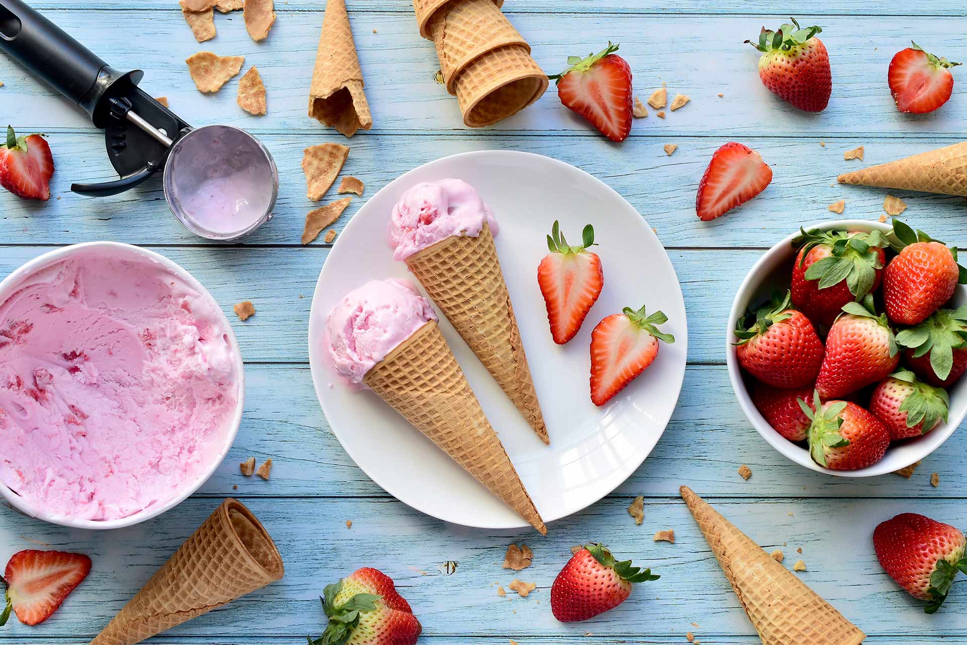 Helado de fresa